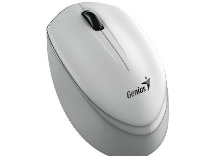 Mouse Genius NX-7009 blanco vista lateral derecha mostrando diseño ergonómico
