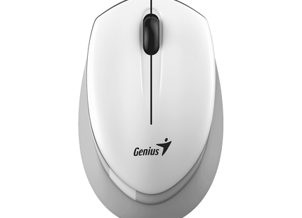 Mouse inalámbrico Genius NX-7009 blanco vista frontal con receptor USB