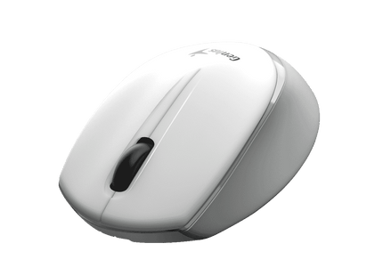Mouse inalámbrico Genius NX-7009 blanco vista superior con botones y scroll