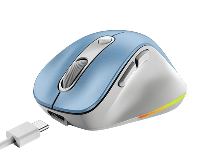 Mouse inalámbrico Genius Ergo 9000S Pro vista superior con botones y scroll ergonómico