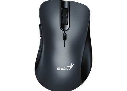 Mouse Genius RS2 Ergo 8100S gris vista frontal con diseño ergonómico para mano derecha