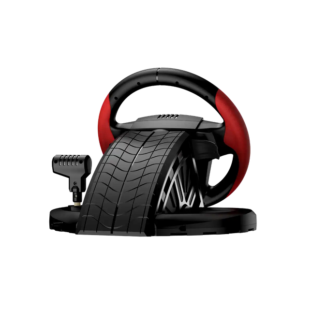 Volante con Pedales Genius RS2 Speedmaster | Compatible con PC, PS4, PS3 | Retroalimentación de Vibración | Diseño Ergonómico | Negro