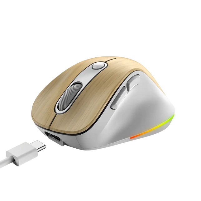 Mouse Genius Ergo 9000S Pro RGB | Inalámbrico | Bluetooth | 2400 DPI | 6 Botones | Iluminación RGB | Ergonómico