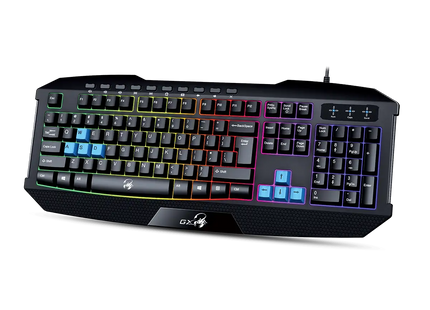 Detalle de teclas multimedia y retroiluminación LED arcoíris del Scorpion K215