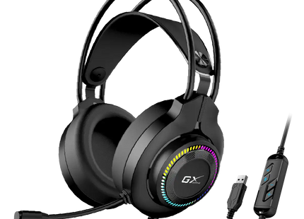 Vista lateral mostrando drivers 50mm y diseño ergonómico gaming