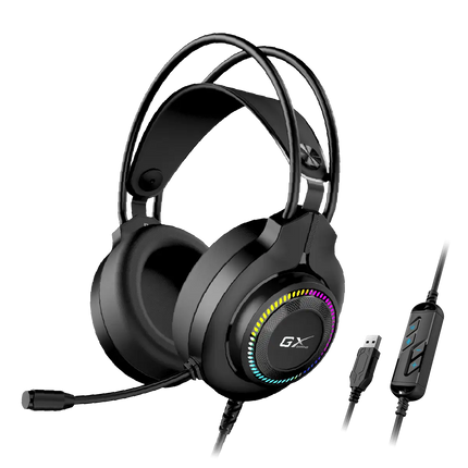 Headset Genius HS-GX580U | USB | 50mm | RGB | Micrófono ajustable