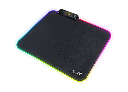 Vista superior del Mouse Pad Gaming Genius GX-Pad 260S mostrando superficie lisa y bordes RGB