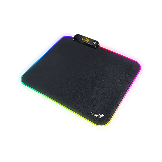 Vista superior del Mouse Pad Gaming Genius GX-Pad 260S mostrando superficie lisa y bordes RGB