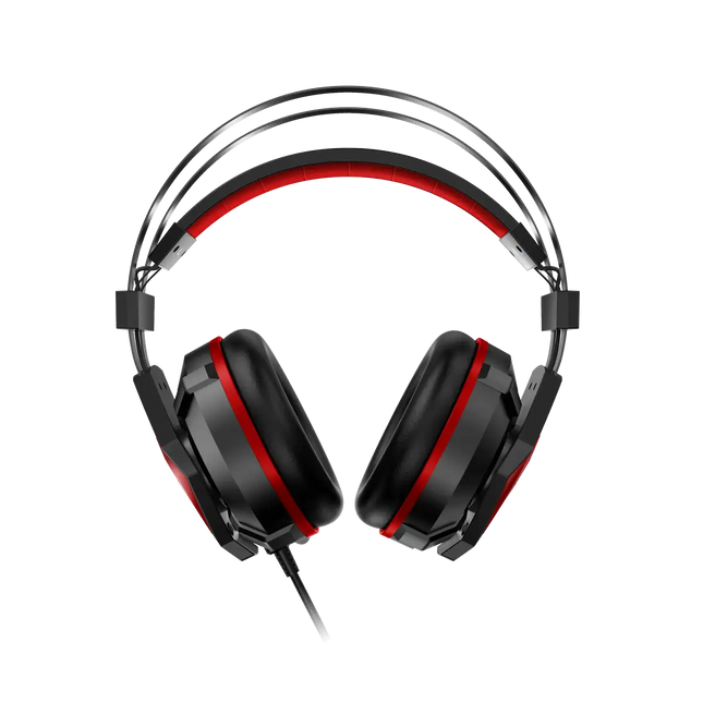 Headset Gaming Genius HS-G710V | 7.1 Surround | Vibración | USB | Micrófono con Cancelación de Ruido | Negro/Rojo