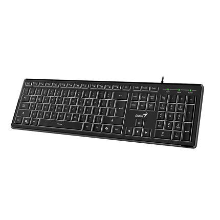 Teclado Genius SlimStar 820 | Alámbrico USB | Membrana | Español | Diseño Slim | Negro