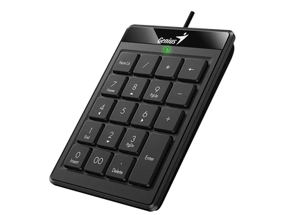 Vista superior del Teclado Numérico Genius mostrando distribución de teclas numéricas