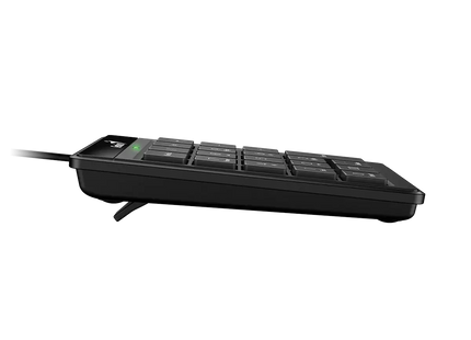 Teclado Numérico Genius en ángulo lateral mostrando diseño compacto y ergonómico