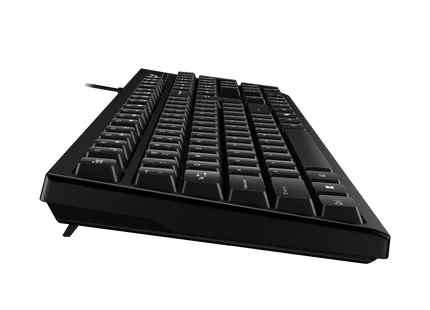 Detalle de las teclas del teclado Genius KB-100 con caracteres en español