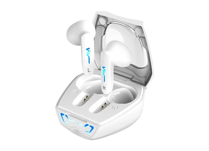 Vista lateral audífono Genius HS-M920BT mostrando almohadillas suaves y controles