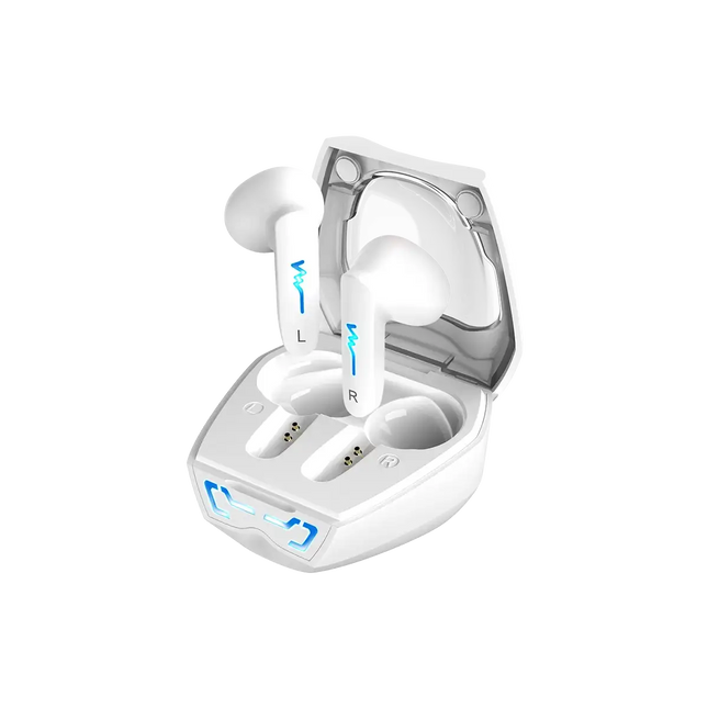 Vista lateral audífono Genius HS-M920BT mostrando almohadillas suaves y controles