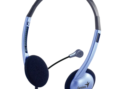 Headset Genius HS-02B negro con micrófono ajustable y diadema acolchada