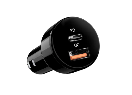 Cargador para Carro Genius PD-36AC-CAR | 36W | USB-C + USB-A | Carga Rápida | Negro
