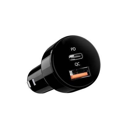 Cargador para Carro Genius PD-36AC-CAR | 36W | USB-C + USB-A | Carga Rápida | Negro