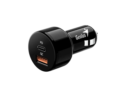 Cargador para Carro Genius PD-36AC-CAR | 36W | USB-C + USB-A | Carga Rápida | Negro