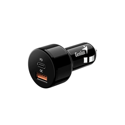 Cargador para Carro Genius PD-36AC-CAR | 36W | USB-C + USB-A | Carga Rápida | Negro