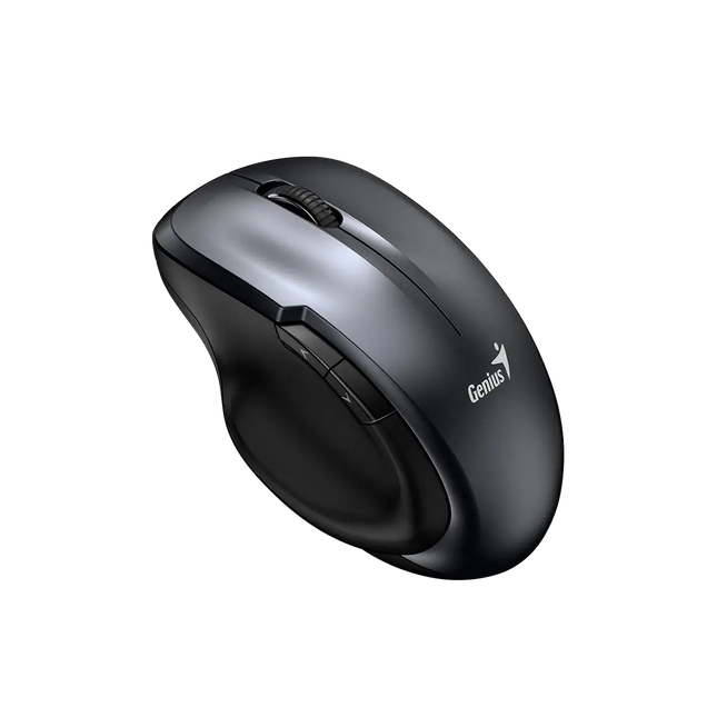 Mouse Genius RS2 Ergo 8200S gris vista lateral mostrando curvatura ergonómica