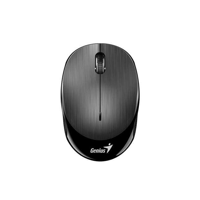 Mouse Genius NX-9000BT gris vista frontal con diseño compacto
