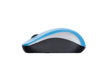 Mouse Genius NX-7000 azul vista superior con sensor óptico BlueEye visible