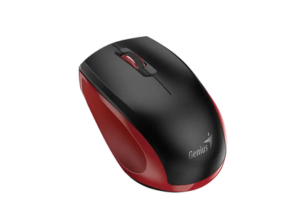 Mouse Genius NX-8006S rojo vista lateral mostrando diseño ergonómico