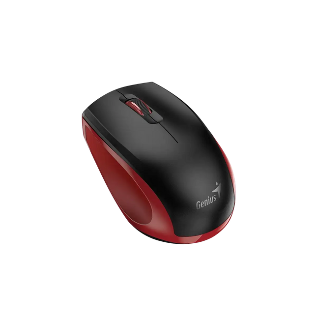 Mouse Genius NX-8006S rojo vista lateral mostrando diseño ergonómico