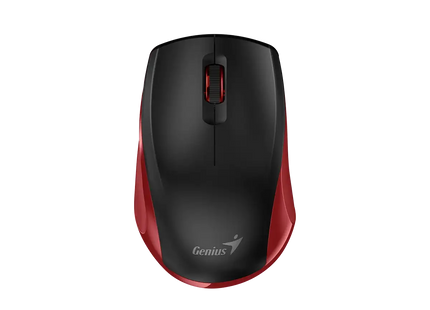 Mouse inalámbrico Genius NX-8006S rojo vista frontal con receptor USB