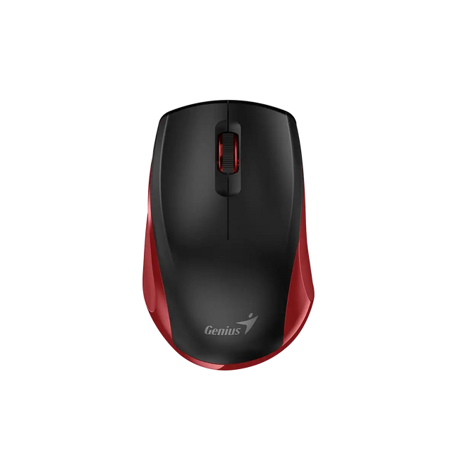 Mouse inalámbrico Genius NX-8006S rojo vista frontal con receptor USB