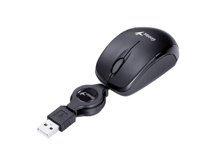 Mouse portátil Genius RS2 Micro Traveler V2 vista superior mostrando botones