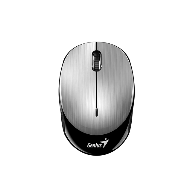 Mouse Genius NX-9000BT V2 color plata vista frontal con diseño compacto