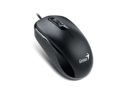 Detalle superior del mouse Genius RS2 con scroll wheel y botones principales