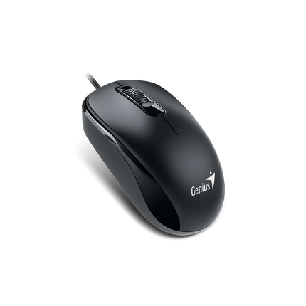 Mouse Genius RS2 DX-110 | Alámbrico | USB | 1000 DPI | Diseño Ambidiestro | Color Negro