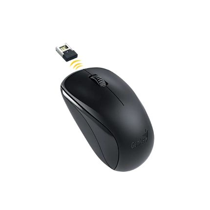 Mouse Genius RS2 NX-7000 | Inalámbrico | Con Receptor USB | 1200 DPI | Diseño Ambidiestro | Color Negro