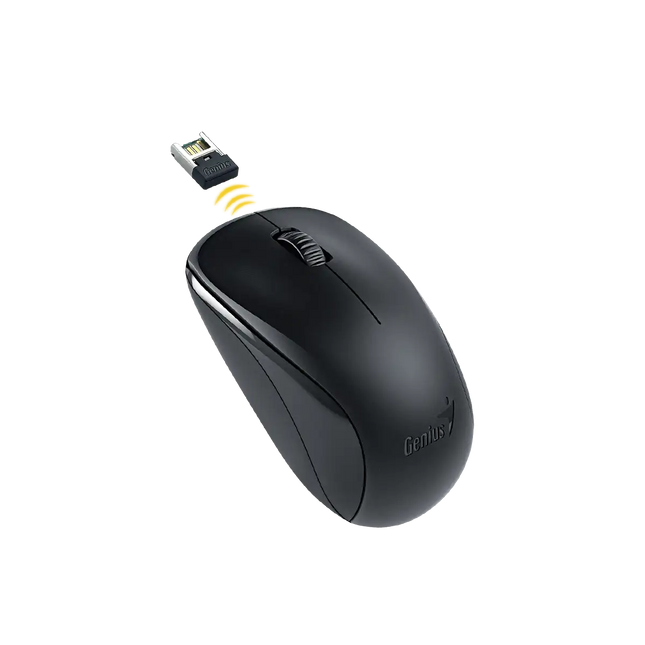 Mouse Genius RS2 NX-7000 | Inalámbrico | Con Receptor USB | 1200 DPI | Diseño Ambidiestro | Color Negro
