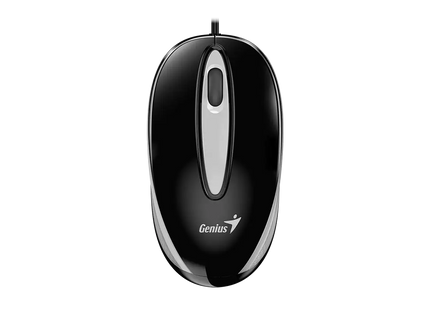 Mouse Genius DX-Mini negro vista frontal mostrando diseño compacto y elegante