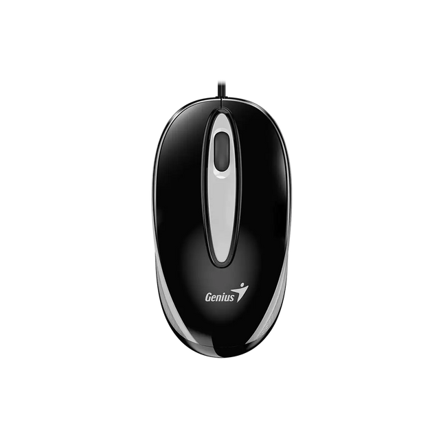 Mouse Genius DX-Mini negro vista frontal mostrando diseño compacto y elegante