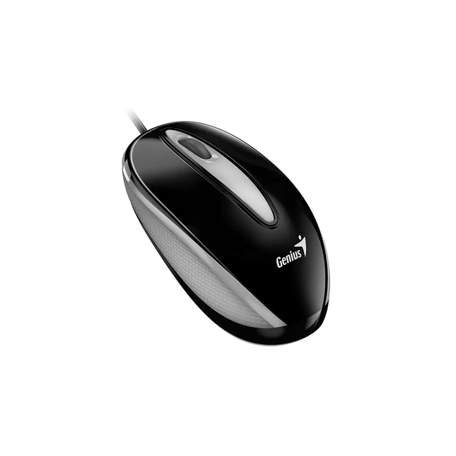 Mouse Genius DX-Mini vista lateral derecha con iluminación LED y sensor óptico BlueEye