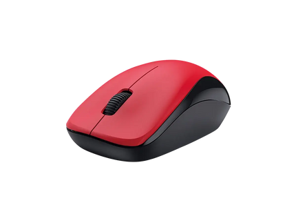 Mouse inalámbrico Genius NX-7000 rojo vista posterior con sensor óptico BlueEye