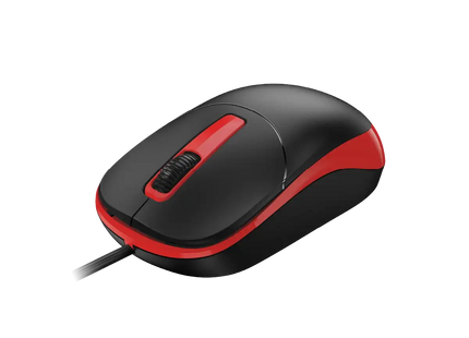 Mouse Genius DX-123 rojo vista inferior con sensor óptico 1200 DPI