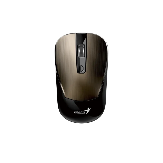 Mouse inalámbrico Genius NX-7125 color café vista frontal con botón Copilot