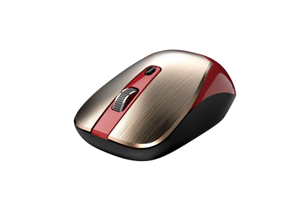 Mouse Genius NX-7125 rojo vista lateral derecha con detalles del sensor óptico