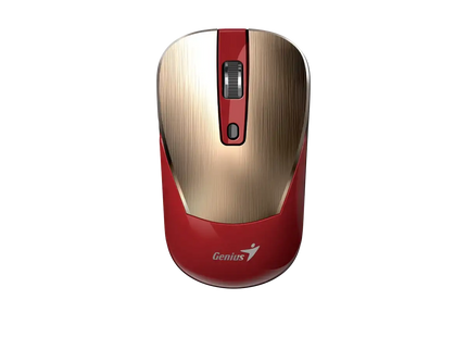 Mouse inalámbrico Genius NX-7125 rojo vista frontal con receptor USB