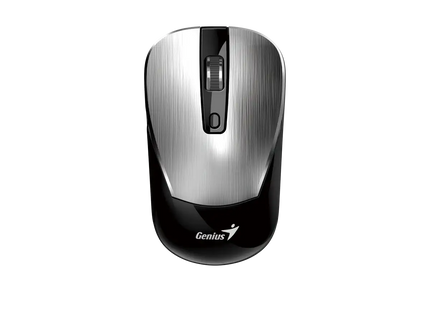Mouse inalámbrico Genius NX-7125 negro vista frontal con receptor USB