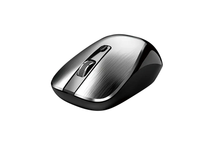 Mouse inalámbrico NX-7125 vista superior con botones y rueda scroll