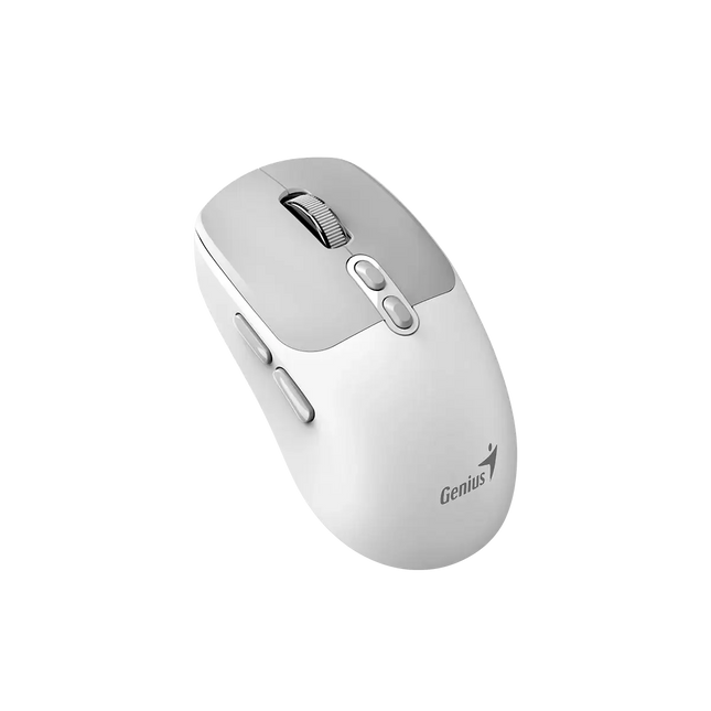 Mouse Genius NX-8080S vista lateral mostrando diseño ergonómico ambidiestro