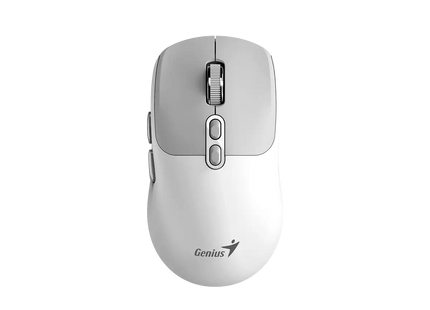 Mouse inalámbrico Genius NX-8080S blanco vista frontal con botón AI Copilot