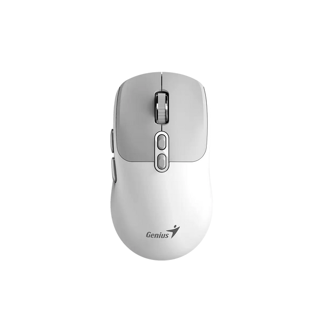 Mouse inalámbrico Genius NX-8080S blanco vista frontal con botón AI Copilot
